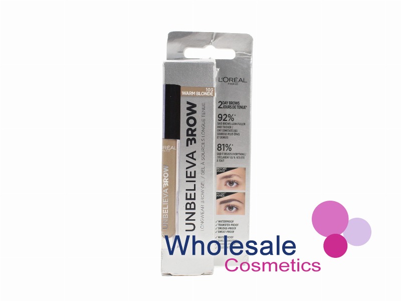 8 x L'Oreal Unbelieva Brow Long Wear Brow Gel - 103 WARM BLONDE